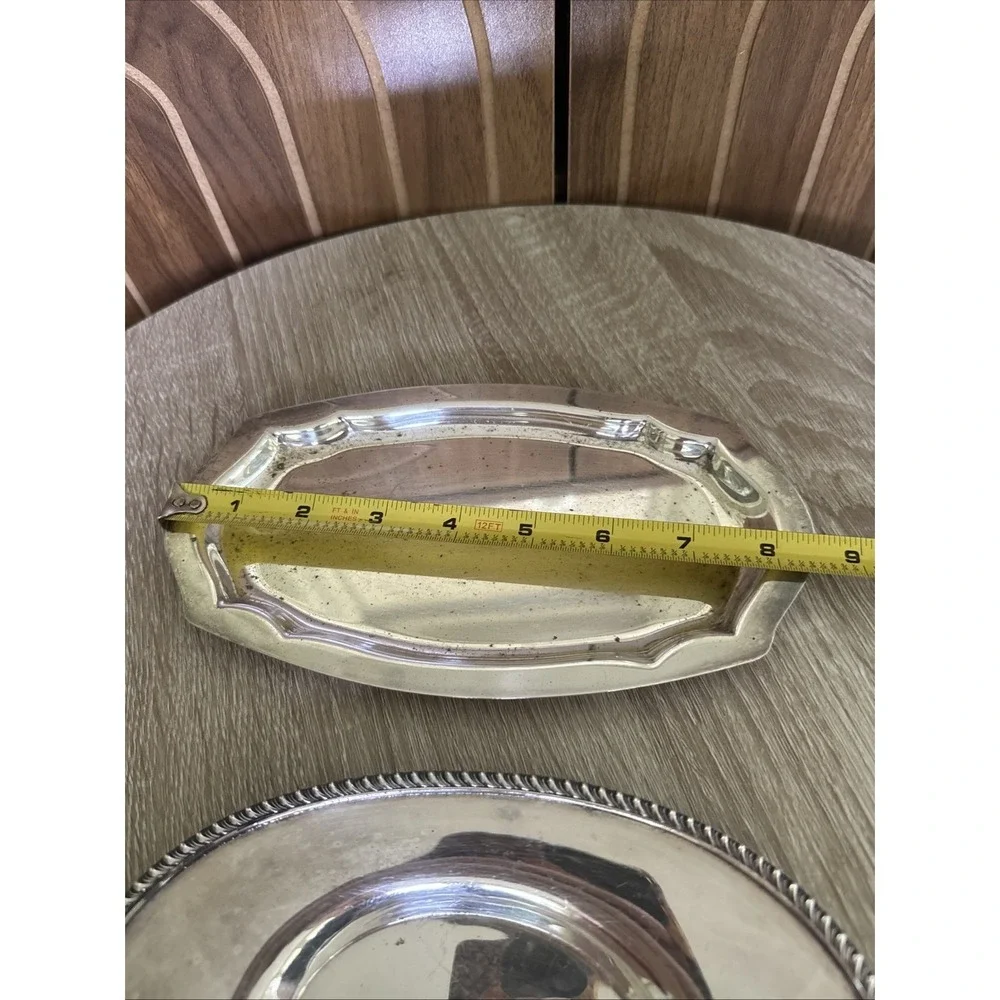 Set Of Two Silver Plated Dishes Trays